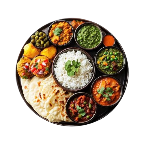Variety of fresh vegetables and grains